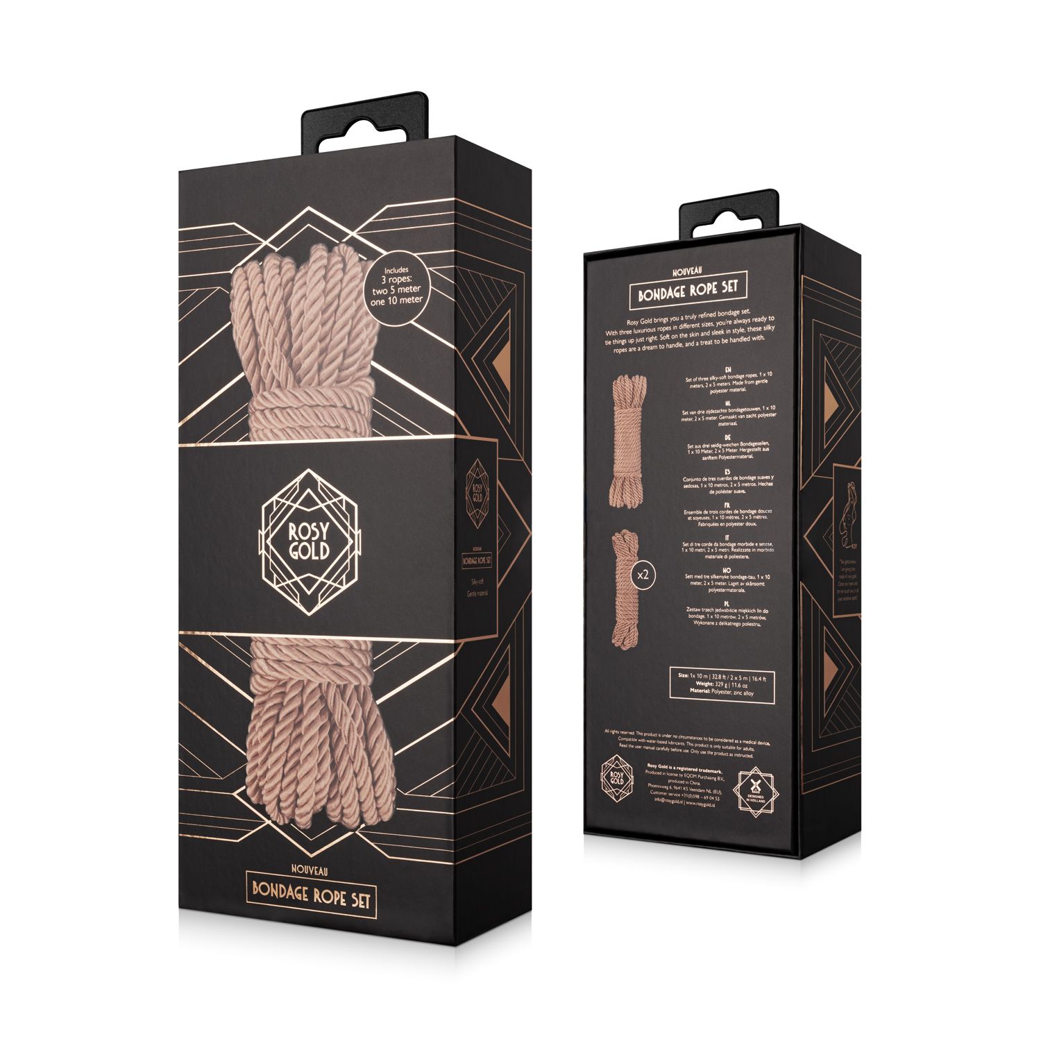 Rosy Gold – Rope Set – Luxury Bondage Ropes - Corde Bondage MySecretCase