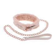 S&M Peaches ‘n CreaMe Fur Collar & Leash – Cream - Collare MySecretCase