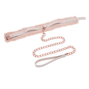 S&M Peaches ‘n CreaMe Fur Collar & Leash – Cream - Collare MySecretCase