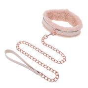 S&M Peaches ‘n CreaMe Fur Collar & Leash – Cream - Collare MySecretCase