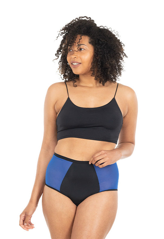 Culotte Vita Alta Nero - linea Bloomin - Mutandine Assorbenti Fluyda
